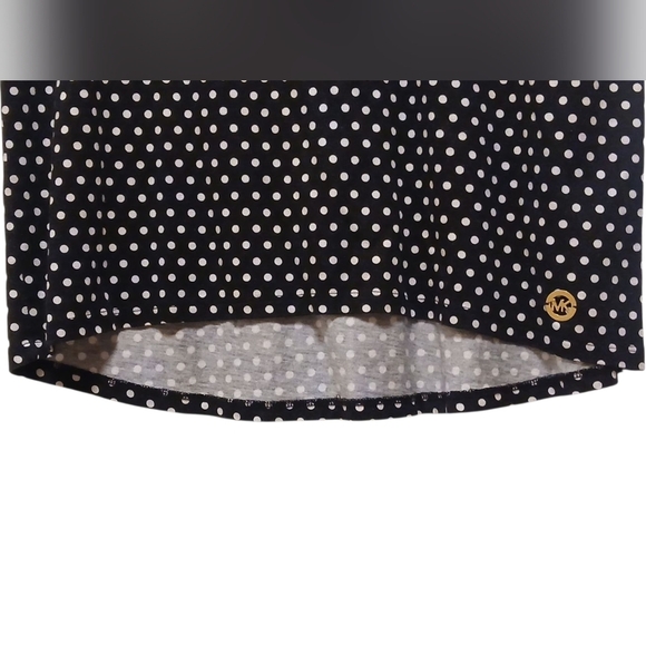 Michael Kors - Black Hi/Lo Blouse With White Poke dots, Flutter Sleeves,... - Picture 5 of 11